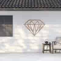 Cortenstaal wanddecoratie Diamond