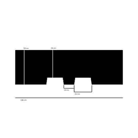 Afzetblok grijs beton met lepelgaten 156x50x50 cm met reflectorband