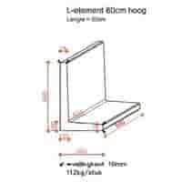 L elementen 80 cm hoog en 50 cm breed antraciet