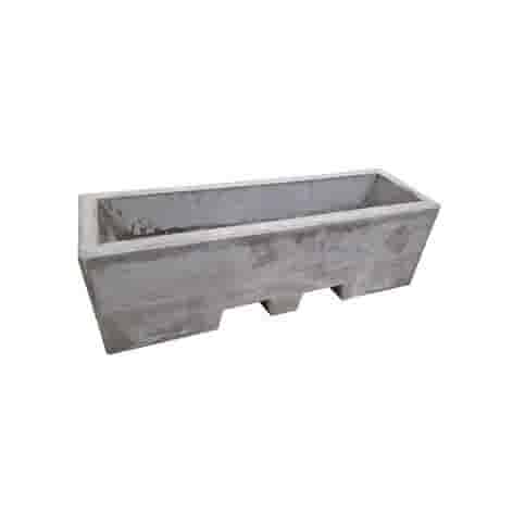 Afzetblok/bloembak antraciet beton met lepelgaten 156x50x50 cm