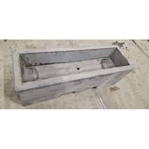 Afzetblok/bloembak antraciet beton met lepelgaten 156x50x50 cm
