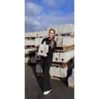 Betonpoer 18x18 en 30 cm hoog met alu. hoeklijn en HWA