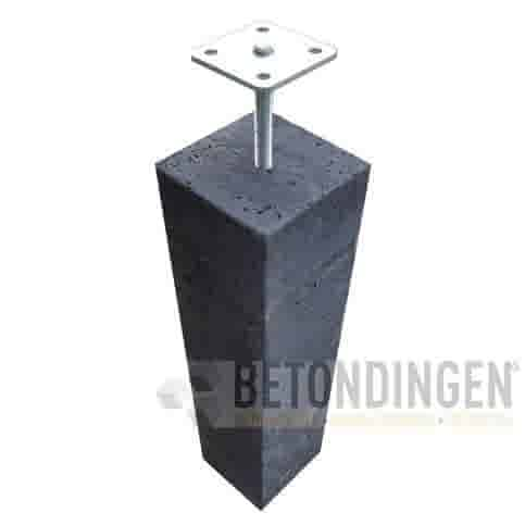 Betonpoer 20x20 en 60 cm hoog antraciet incl. hoogteverstelling