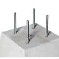 Betonpoer 25x25 en 70 cm hoog grijs M16 of M12