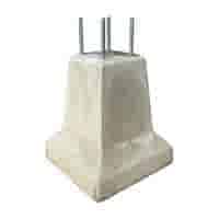 Betonpoer 20x20 en 51 cm hoog grijs 4 keer M16