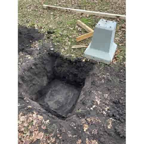 Betonpoer 20x20 en 51 cm hoog grijs 4 keer M16