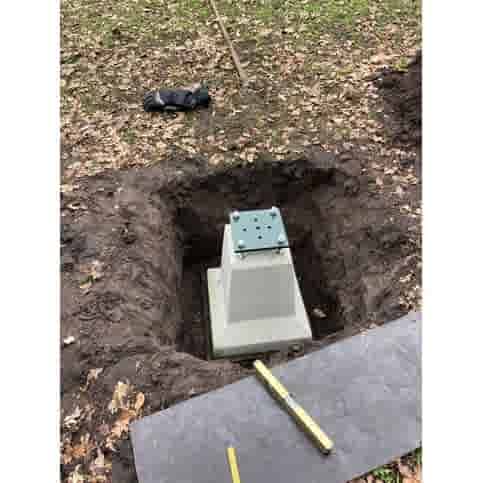 Betonpoer 20x20 en 51 cm hoog grijs 4 keer M16