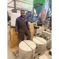 Halfronde grijze staptegel 55 cm grijs  - Rustique Beton met een natuurlijk geleefd karakter