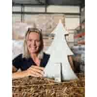 Kerstboom grijs beton 48 cm