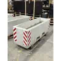 Afzetblok/bloembak grijs beton met lepelgaten 156x50x50 cm met reflectorband