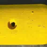 Varkensrug beton ROND geelmet montage gaten