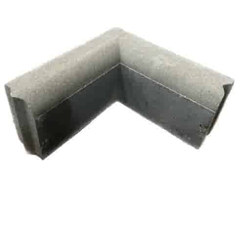 Gazonband 10x20 cm bocht 90º inwendig grijs beton