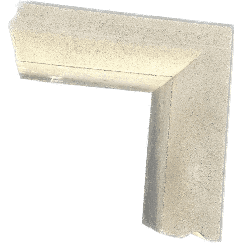 Gazonband 10x20 cm bocht 90º inwendig grijs beton