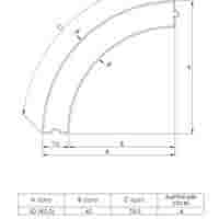 Opsluitband bochtstuk grijs 10x20x78,5 cm R=0,5