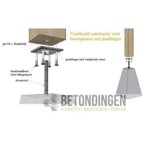 Houtdraadbout 10x110 mm - Thermisch verzinkt - Set van 4 stuks