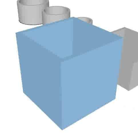 Betonnen 3D print bloembak vierkant 100x100xH100 cm