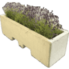 Afzetblok/bloembak grijs beton met lepelgaten 156x50x50 cm B-keus