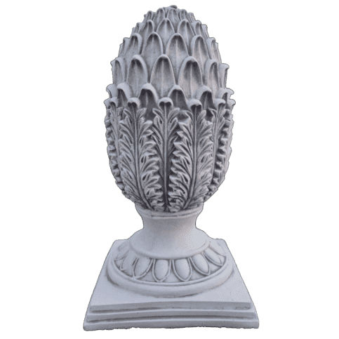 Elegante beton ananas finial met bladuitstraling 48 cm