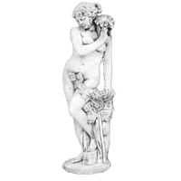 Bloemhoudende vrouw elegant 140 cm