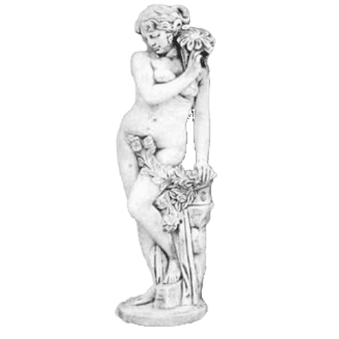 Bloemhoudende vrouw elegant 140 cm