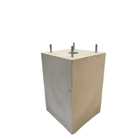 Betonpoer 23x23 en 35 cm hoog grijs M10 voor laadpaal poer