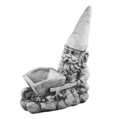 Kabouter met kruiwagen 29 cm