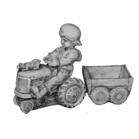 Jongen op tractor 33 cm