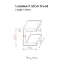 U elementen beton 50cm roestbruin