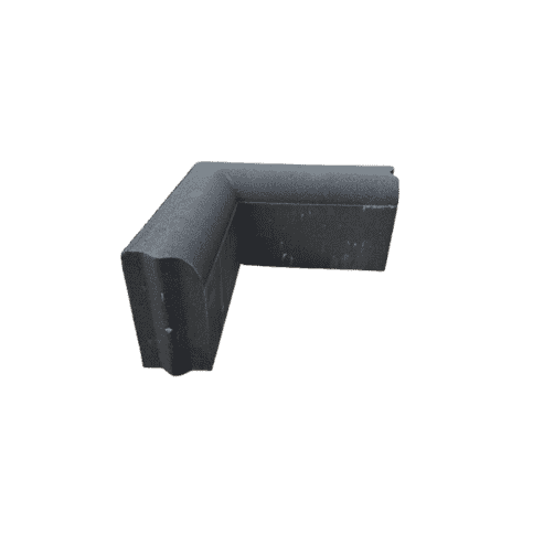 Gazonband 10x20 cm bocht 90º inwendig antraciet  beton