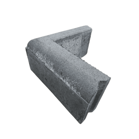 Gazonband 10x20 cm bocht 90º uitwendig antraciet beton