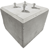 Betonpoer 30x30 en 25 cm hoog grijs M12