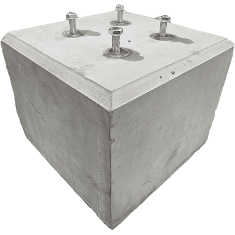 Betonpoer 30x30 en 25 cm hoog grijs M12