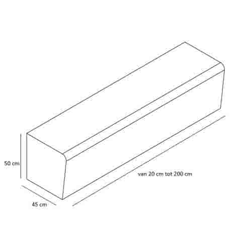Betonnen Parkband recht - op lengte te bestellen