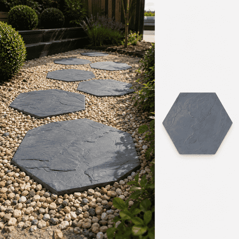 Betonnen staptegel zeshoek hexagon