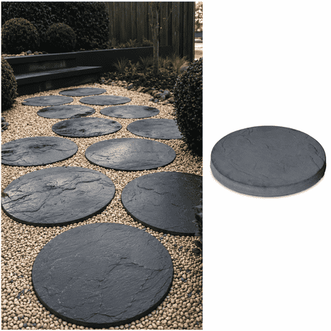 Ronde staptegels 44 cm antraciet