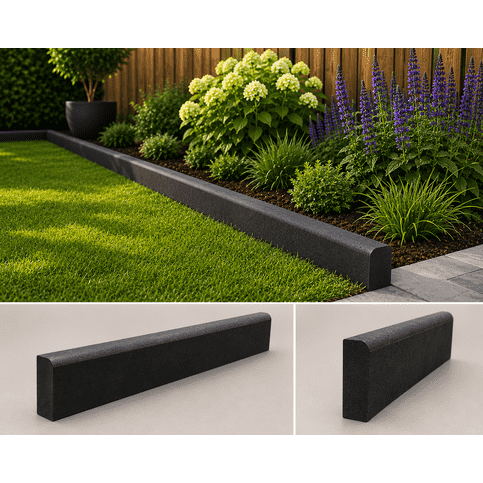 Gazonband 10x20x100 cm antraciet beton