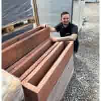 Fiora blok 100x20 cm en 20 cm hoog roestbruin