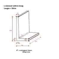 L element 120 cm hoog en 50 cm breed antraciet