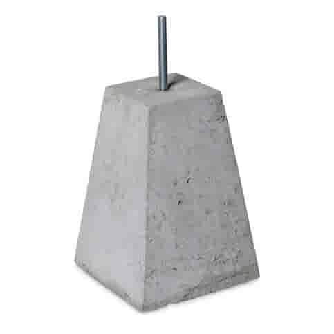 Betonpoer 15x15 en 35 cm hoog grijs M16 ingraafmodel