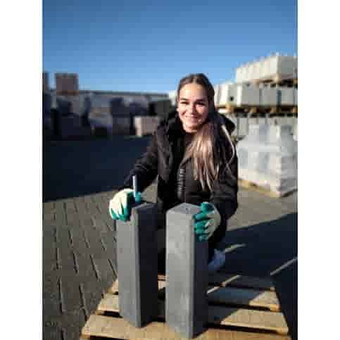 Betonpoer 12x12 en 50 cm hoog antraciet M16