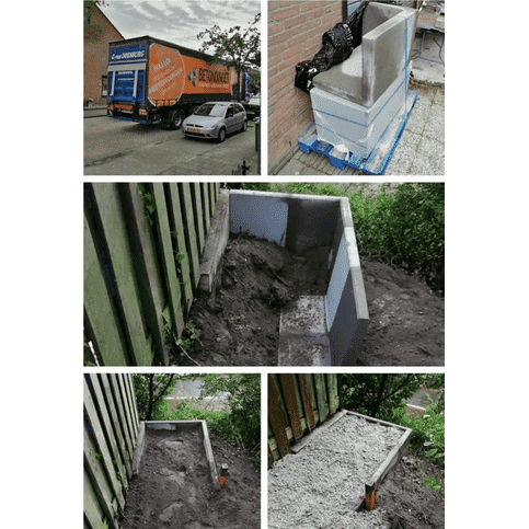 L elementen 80 cm hoog en 50 cm breed grijs