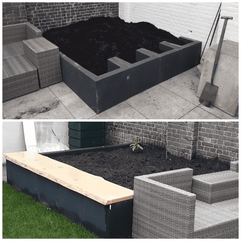 L elementen 40 cm hoog en 50 cm breed antraciet