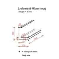 L elementen 40 cm hoog en 50 cm breed antraciet
