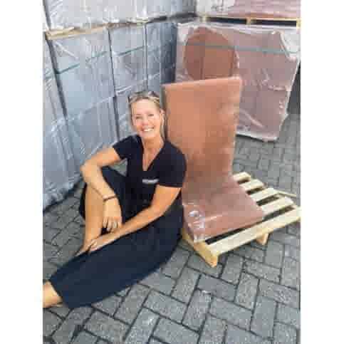 L element 100 cm hoog en 50 cm breed roestbruin
