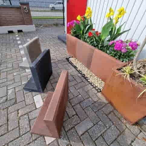 L element 100 cm hoog en 50 cm breed roestbruin