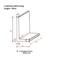 L element 120 cm hoog en 50 cm breed roestbruin
