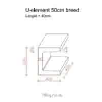 U elementen beton 50cm roestbruin U elementen beton 50cm roestbruin