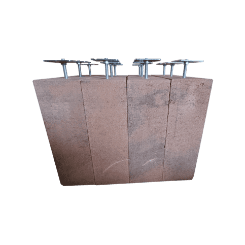 Betonpoer 20x20 en 60 cm hoog roestbruin M16