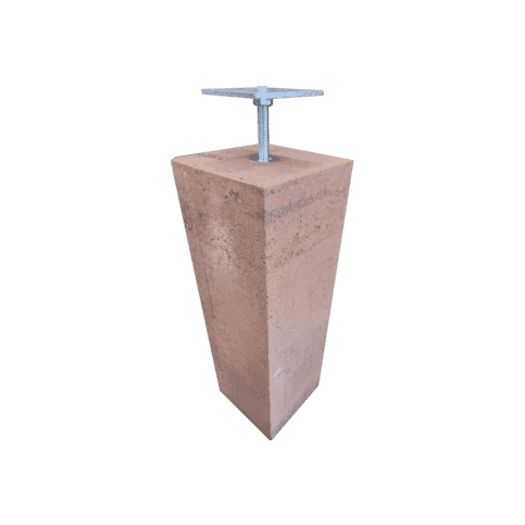 Betonpoer 12x12 en 66 cm hoog roestbruin M16