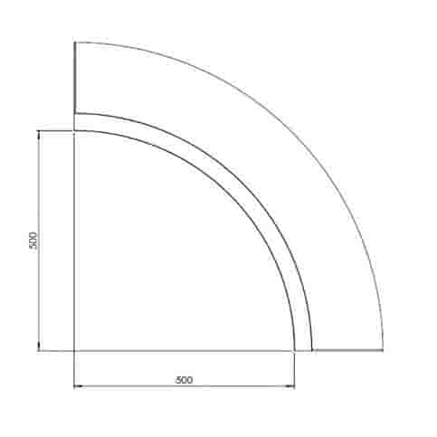 Cortenstaal keerwand binnenbocht 30 cm hoog